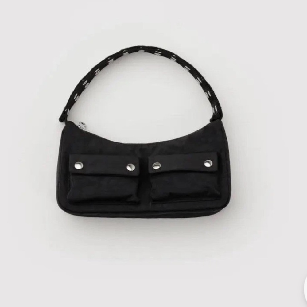 BAGGU X MOLLY GODDARD Popper Strap Cargo Black Shoulder Bag